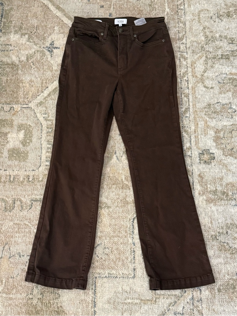 NYDJ Barbara Bootcut Stretch Lift Tuck Dark Chocolate Brown Jeans - Womens 6P